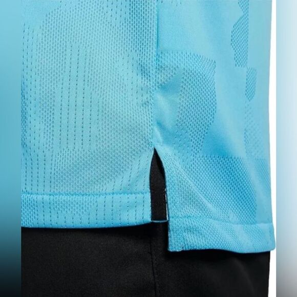 Nike Dri-FIT Tour Golf Polo Shirt Blue Lightweight - Picture 5 of 10